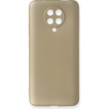 Xiaomi K30 Pro Için Uyumlu Kılıf Yumuaşk Renkli Esnek Premium Rubber Silikon - Gold