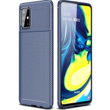 Samsung Galaxy A51 Için Uyumlu Kılıf Karbon Tasarımlı Slim Kamera Lensini Korumalı Kapak