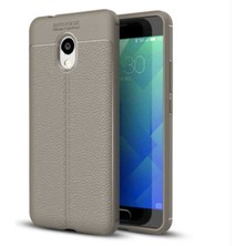 Meizu M5S Için Uyumlu Ultra Koruma Deri Görünümlü Silikon Yüzey Kılıf Niss Kapak