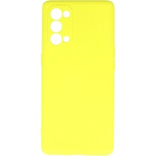 Oppo Reno 5 Pro Için Uyumlu Kılıf Yumuaşk Renkli Esnek Premium Rubber Silikon - Sarı