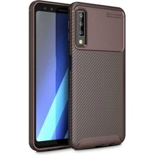 Samsung Galaxy A7 2018 Için Uyumlu Kılıf Karbon Tasarımlı Slim Kamera Lensini Korumalı Kapak