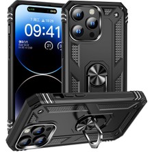 Apple iPhone 15 Pro Max Cep Telefonu Için Uyumlu Kılıf Standlı Olabilen Sağlam Tank Zırh Vega Kapak