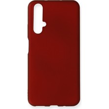 Huawei Honor 20 Için Uyumlu Kılıf Yumuaşk Renkli Esnek Premium Rubber Silikon - Bordo