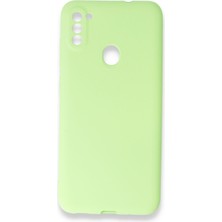 Samsung Galaxy M11 Için Uyumlu Kılıf Yumuaşk Renkli Esnek Premium Rubber Silikon - Yeşil
