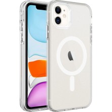 Apple iPhone 11 Için Uyumlu Kılıf Magsafe Kablosuz Şarj Özellikli Buzlu Transparan C-Pro Sert Kapak