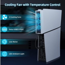 Ps5 Slim Ice Smart Cooling Fan Soğutucu Temperature Control For Playstation 5 Slim Console - White