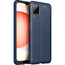 Samsung Galaxy A12 Için Uyumlu Ultra Koruma Deri Görünümlü Silikon Yüzey Kılıf Niss Kapak