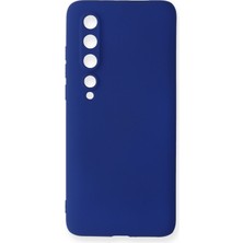 Xiaomi Mi 10 Için Uyumlu Kılıf Yumuaşk Renkli Esnek Premium Rubber Silikon - Lacivert
