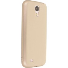 Samsung Galaxy I9500 / S4 Için Uyumlu Kılıf Yumuaşk Renkli Esnek Premium Rubber Silikon - Gold
