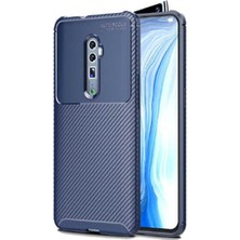 Oppo Reno 10X Zoom Için Uyumlu Kılıf Karbon Tasarımlı Slim Kamera Lensini Korumalı Kapak