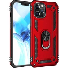 Apple Iphone 11 Pro Kılıf Ultra Koruma Darbe Emici Tank Sağlam Çok Saglam Silikon Kapak-Kırmızı