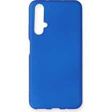 Huawei Honor 20 Için Uyumlu Kılıf Yumuaşk Renkli Esnek Premium Rubber Silikon - Mavi