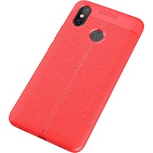 Xiaomi Mi Max 3 Için Uyumlu Ultra Koruma Deri Görünümlü Silikon Yüzey Kılıf Niss Kapak