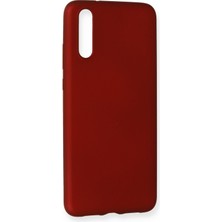 Huawei P20 Için Uyumlu Kılıf Yumuaşk Renkli Esnek Premium Rubber Silikon - Bordo