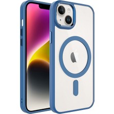 Apple iPhone 13 Için Uyumlu Kılıf Wireless Kablosuz Şarj Özellikli Krom Magsafe Silikon Kapak