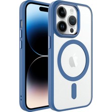 Apple iPhone 14 Pro Max Için Uyumlu Kılıf Wireless Kablosuz Şarj Özellikli Krom Magsafe Kapak