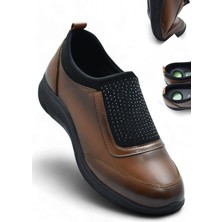 240P Taşlı Rahat Jelli Ortopedik Taban Günlük Kadın Ayakkabı Babet Casual Günlük Ayakkabı