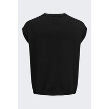 Onslusım Lıfe Rlx 12 V-Neck Vest Knıt Erkek Siyah Yelek - 22030784