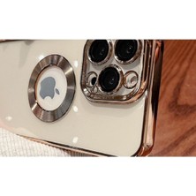 Apple iPhone 13 Pro Max Için Uyumlu Kılıf Elma Logosunu Gösteren Kamera Lensi Korumalı Omega Kapak