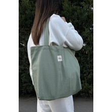 Feinas Gabardin Bez Çanta - Mat Su Yeşili (Mıknanıs Çıt Çıt -  Pamuk Gabardin)