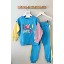 Juniba Kids Astrid Kız Çocuk Yazı Nakış Detaylı Sweatshirt 2'li Takım
