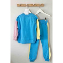 Juniba Kids Astrid Kız Çocuk Yazı Nakış Detaylı Sweatshirt 2'li Takım