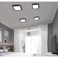 Maxled Yüksek Verimli MX-1066 12W Sıva Üstü Kare LED Panel Armatür- Siyah Kasa-Kare Tasarım| Enerji Tasarruflu, Uzun Ömür