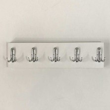 Modilayn Kardelen Ahşap 10'lu Duvar Askısı 10X50 cm Beyaz