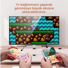 G6 Retro 3.5 Inç Tv Baglanan 2.joystickli Oyun Konsolu HD4K Mavi (666 Klasik Oyunlar)