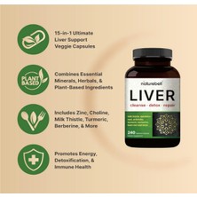 Naturebell Liver Cleanse Detox & Repair, 240 Veggie Capsul  Milk Thistle, Dandelion Root, Artichoke, Turmeric, Black Currant Oil