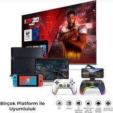 Ps4 Kol Kablosuz Gamepad Oyuncu Kol /çift Titresim/6 Eksenli Rgb Mod/ps4/switch/pc/androd/ iphone