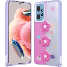 Roketcim Xiaomi Redmi Note 12 4g Kılıf Parlayan Simli Kabartma Figürlü Cevze Kapak