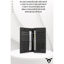 Wren Uzun Unisex Portföy Cüzdan Kartlık Telefon Bölmeli Mıknatıslı Kapak Rfıd Koruma Sistemli