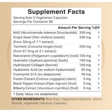 Naturebell Nad+ 1,500MG  240 Veggie Capsul 10-In-1 Complex With Resveratrol Plus Hyaluronic Acid, Quercetin, Fisetin, Collagen, & More – Nicotinamide