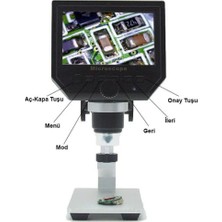 600X Dijital 4.3" LCD Ekranlı Hd USB Mikroskop