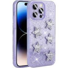 Israh Apple iPhone 14 Pro Max Için Uyumlu Kılıf Airbagli Simli Arka Yüzey Işıltı Silikon Kapak