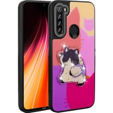 Xiaomi Redmi Note 8 Için Uyumlu Kılıf Parlayan Kabartmalı Ikonik Figürlü Amas Silikon Kapak
