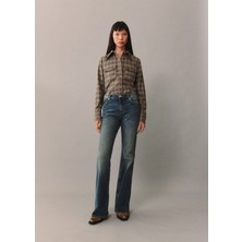 Mango Violeta Yüksek Bel Flare Jean Pantolon