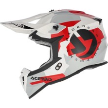 Acerbis Lınear Kask 2206 Gri Kırmızı