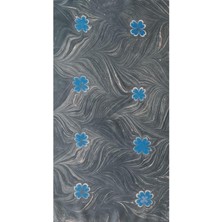 ElifEbru Exclusive Handicrafts Ebru Sanatı El Yapımı Kadın Siyah Mavi Ipek Fular Krf 29