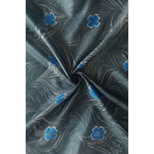 ElifEbru Exclusive Handicrafts Ebru Sanatı El Yapımı Kadın Siyah Mavi Ipek Fular Krf 29