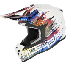 Acerbis Lınear Kask 2206 Beyaz Kırmızı Mavi