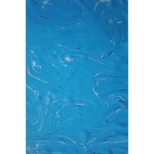 ElifEbru Exclusive Handicrafts Ebru Sanatı El Yapımı Kadın Mavi Ipek Fular Krf 27