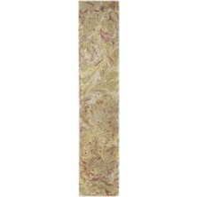 ElifEbru Exclusive Handicrafts Ebru Sanatı El Yapımı Sarı Mürdüm Turuncu Ipek Kadın Fular Mf 154