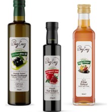 Organic Windy Valley Soslar Seti   Soğuk sıkım zeytinyağı 750ml Elma Sirkesi 500 ml Nar Ekşisi 350 gr (3 Parça)