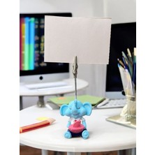 Perazayn Minik Tatlı Kawaii Pembe Gemili Yavru Fil Fotoğraf Not Tutacağı Ofis Masası Hediye Tutucu Tutacak