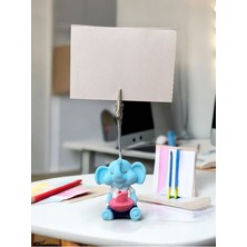 Perazayn Minik Tatlı Kawaii Pembe Gemili Yavru Fil Fotoğraf Not Tutacağı Ofis Masası Hediye Tutucu Tutacak