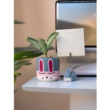 Perazayn Sevimli Kawaii Tavşan Saksı ve Not Tutucu Set Hediyelik Ofis Seti