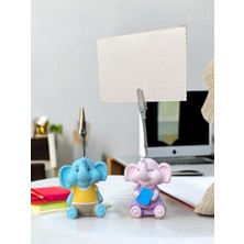 Perazayn Minik Tatlı Kawaii Yavru Okullu Filler Fotoğraf Not Tutacağı Ofis Masası Hediye Tutucu Tutacak