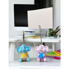 Perazayn Minik Tatlı Kawaii Yavru Okullu Filler Fotoğraf Not Tutacağı Ofis Masası Hediye Tutucu Tutacak